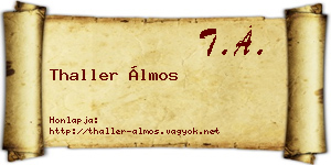 Thaller Álmos névjegykártya