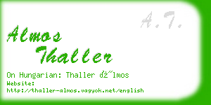 almos thaller business card